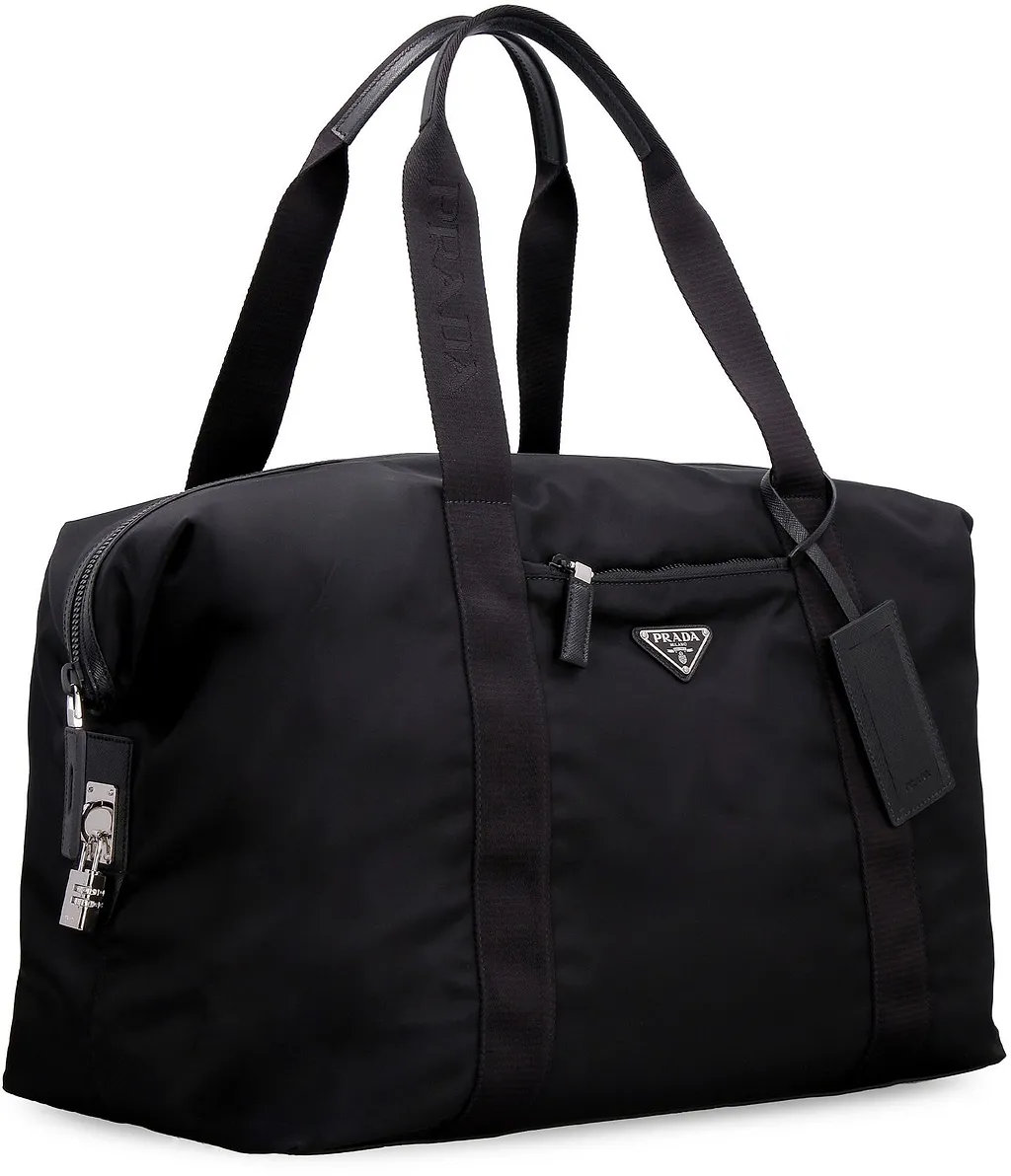 Prada Logo Triangle Zipped Travel Bag