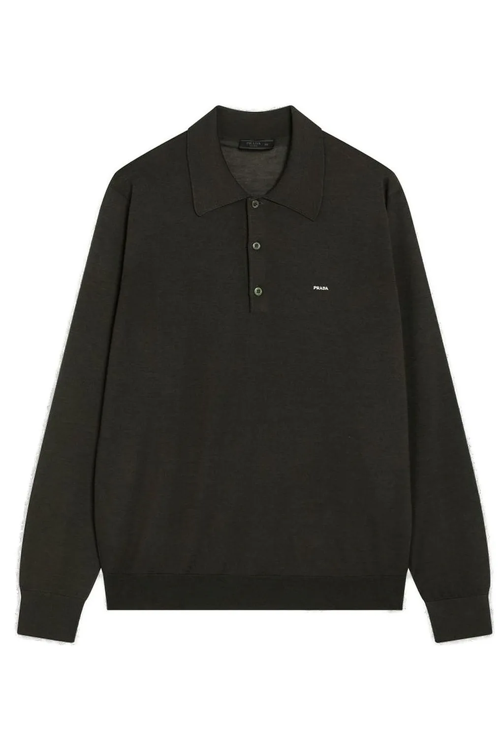 Prada Long-Sleeved Knitted Polo Shirt