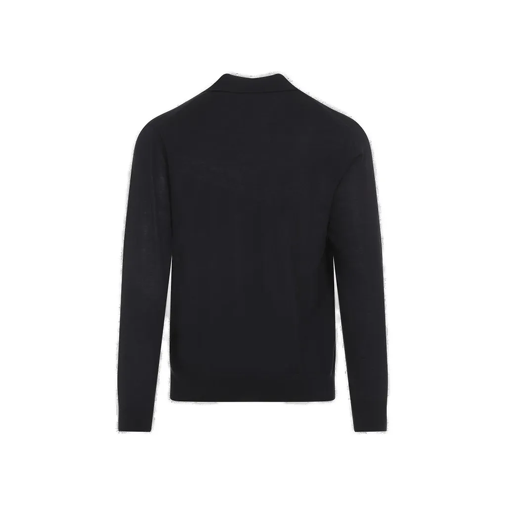 Prada Long-Sleeved Knitted Polo Shirt