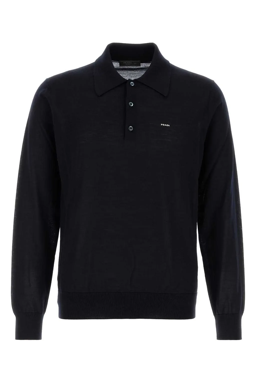 Prada Long-Sleeved Knitted Polo Jumper