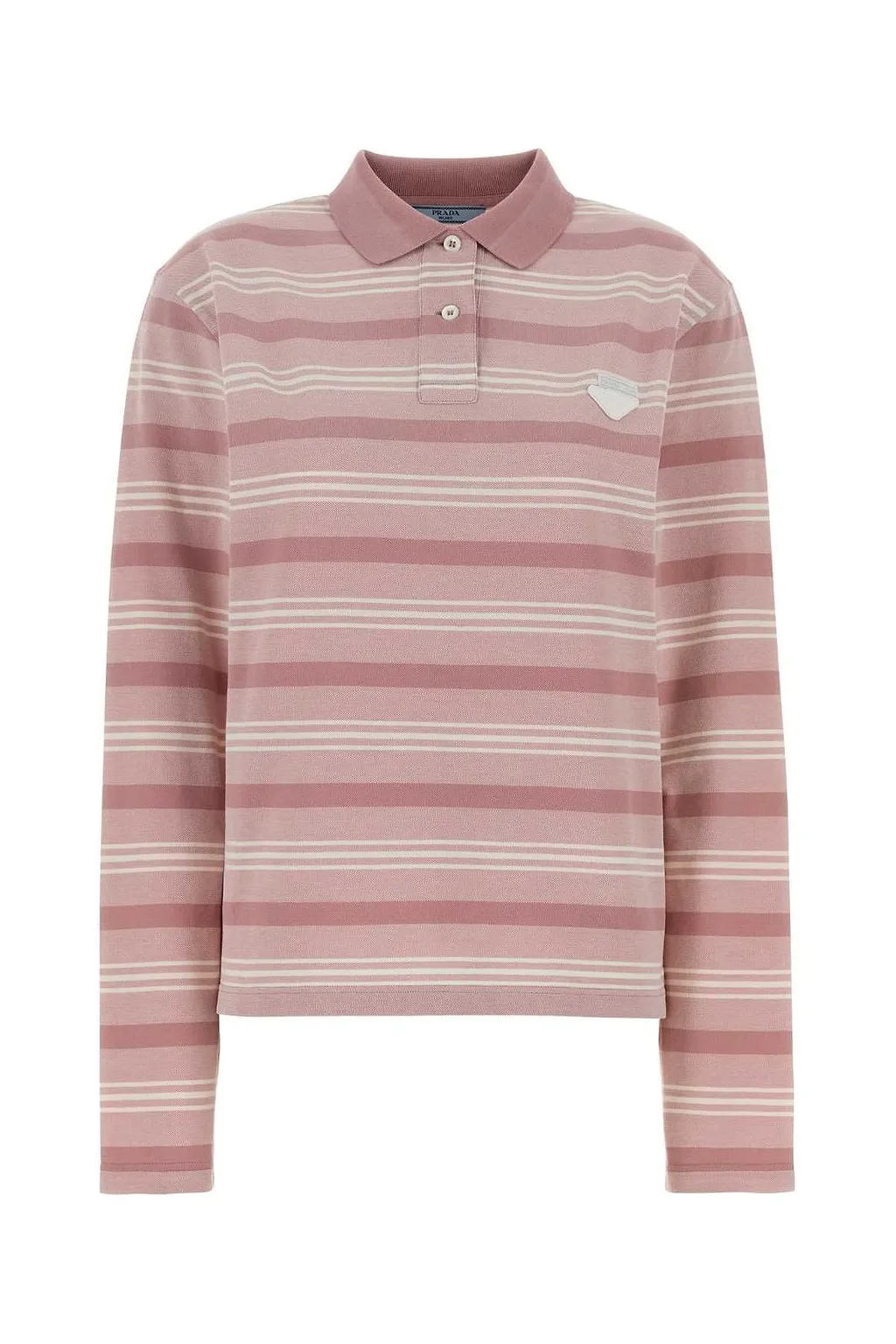 Prada Long-Sleeved Striped Polo Shirt