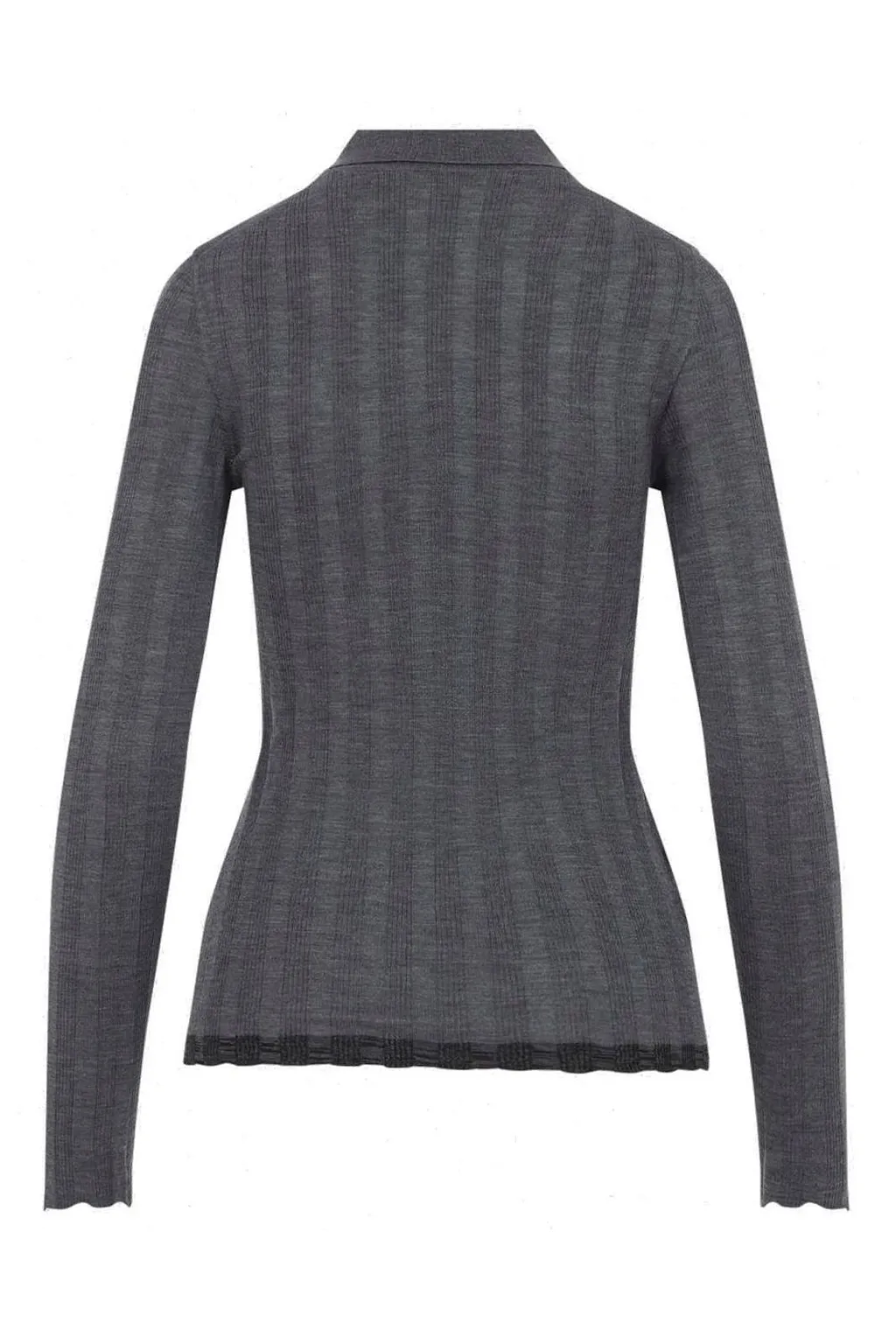 Prada Long-Sleeved Knitted Polo Top