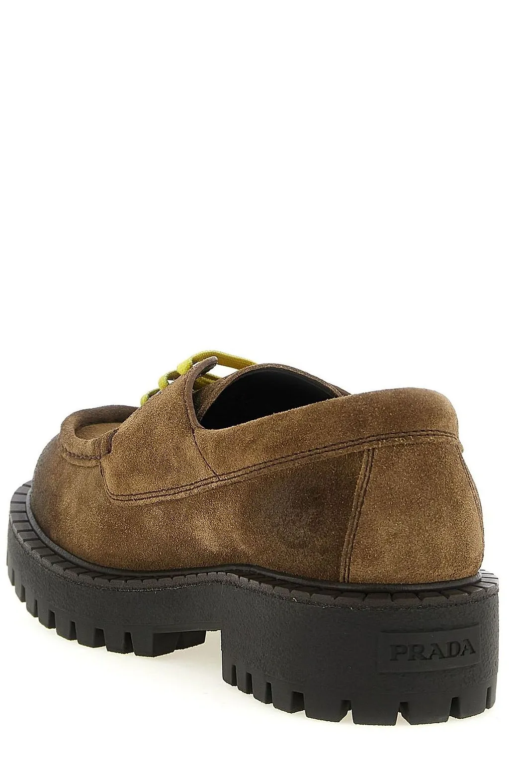 Prada Logo-Detailed Lace-Up Moccasins