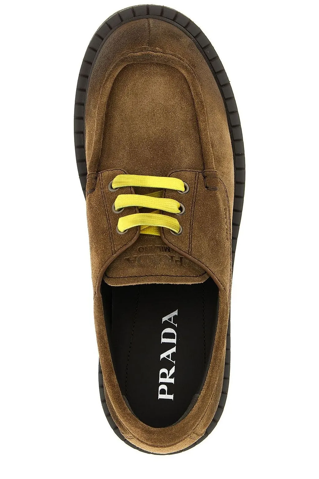 Prada Logo-Detailed Lace-Up Moccasins