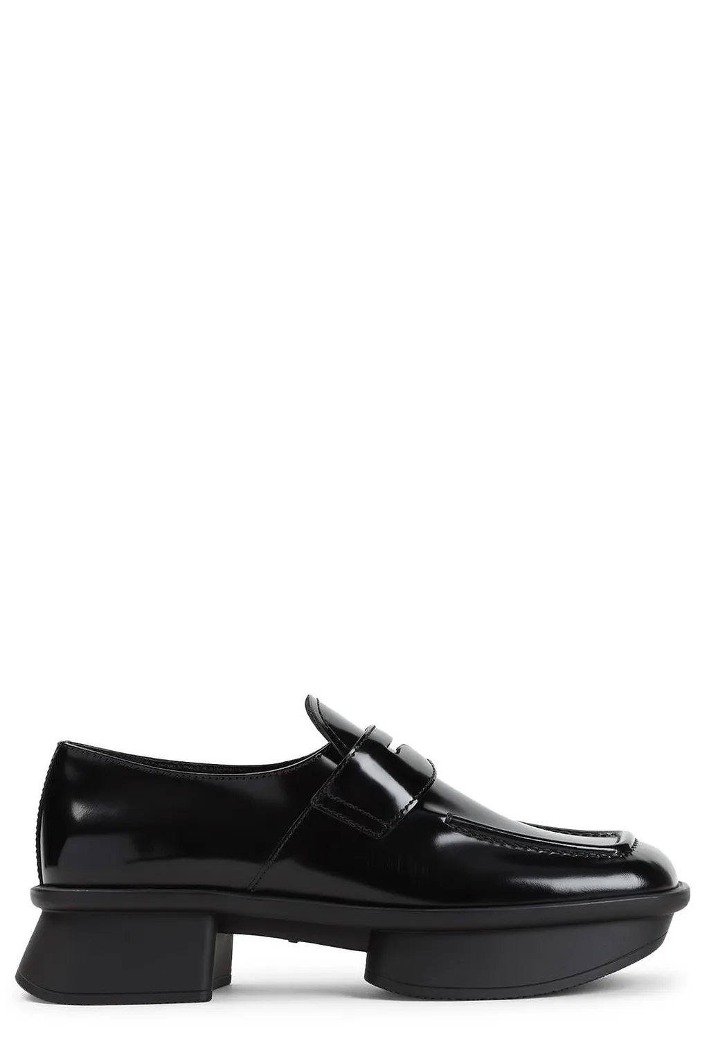 Prada Equal Low-Block Heeled Loafers