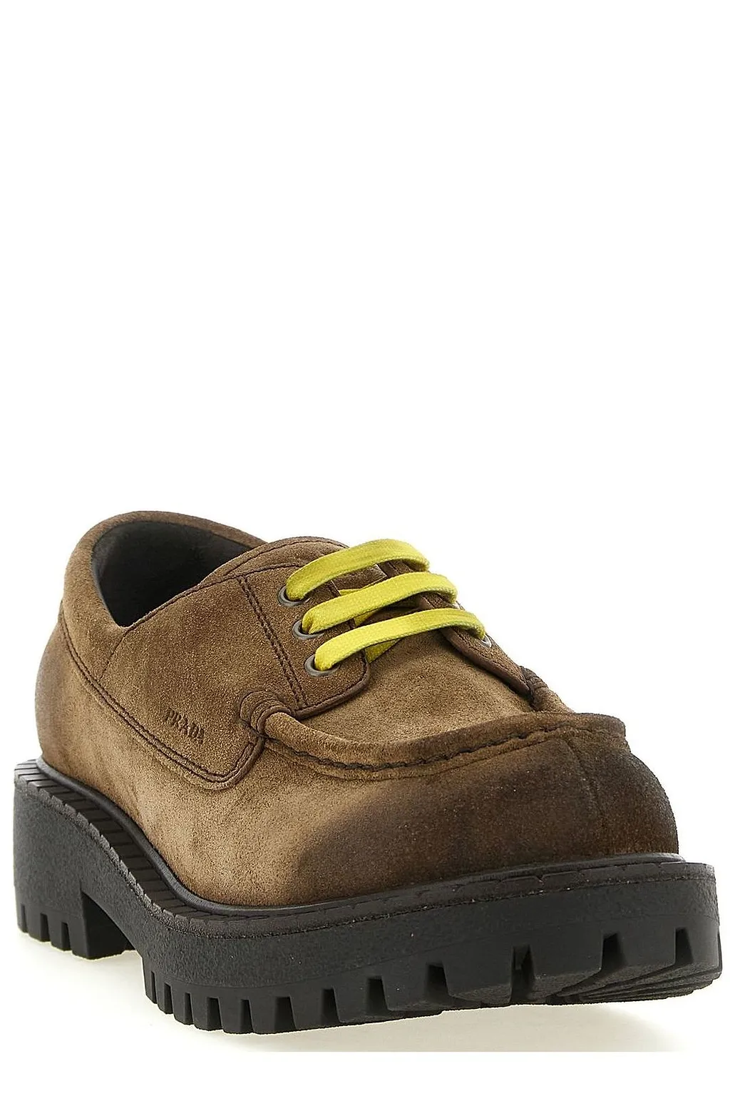 Prada Logo-Detailed Lace-Up Moccasins