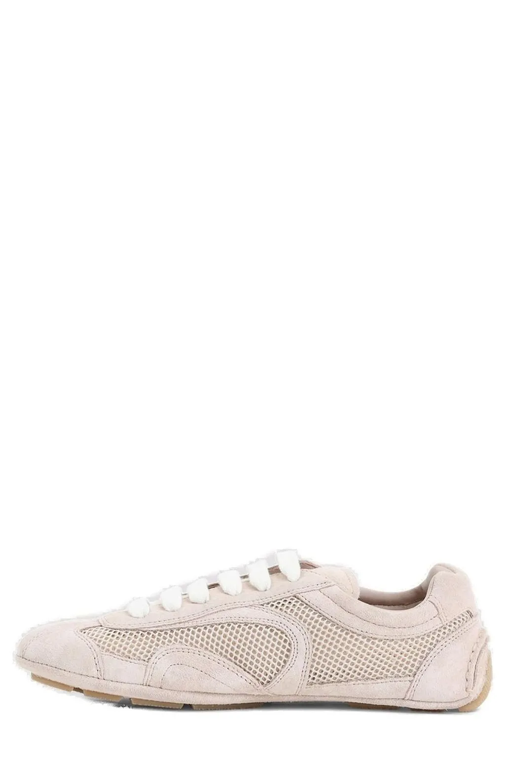 Prada Mesh-Panelled Lace-Up Sneakers