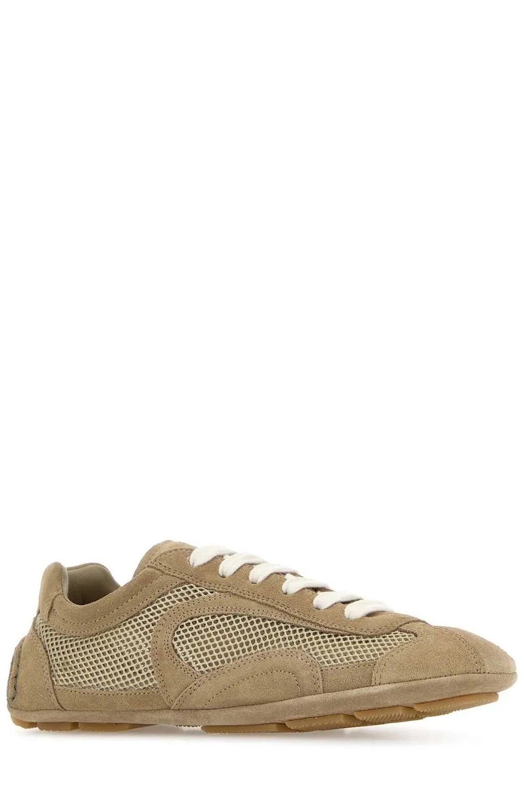 Prada Mesh-Panelled Lace-Up Sneakers