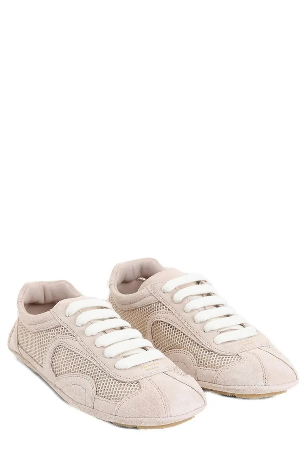 Prada Mesh-Panelled Lace-Up Sneakers