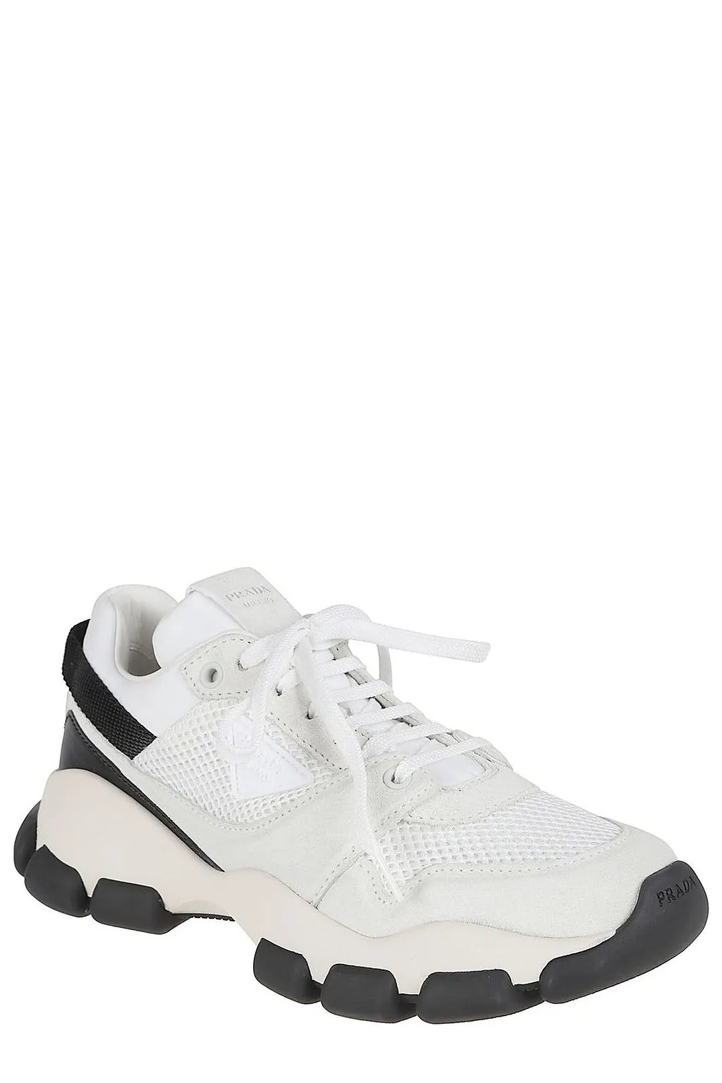 Prada Mesh-Panelled Lace-Up Sneakers