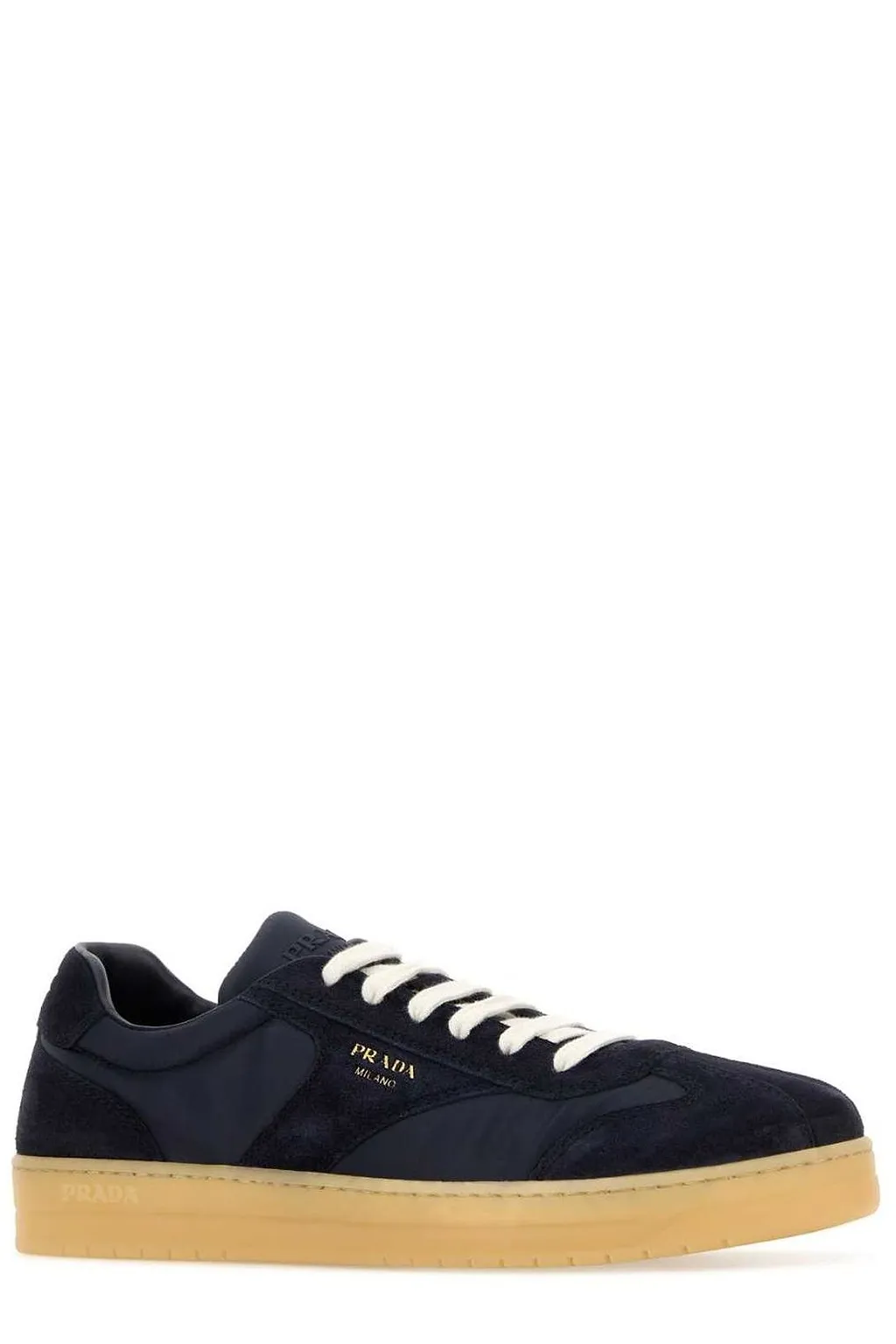 Prada Round-Toe Lace-Up Sneakers