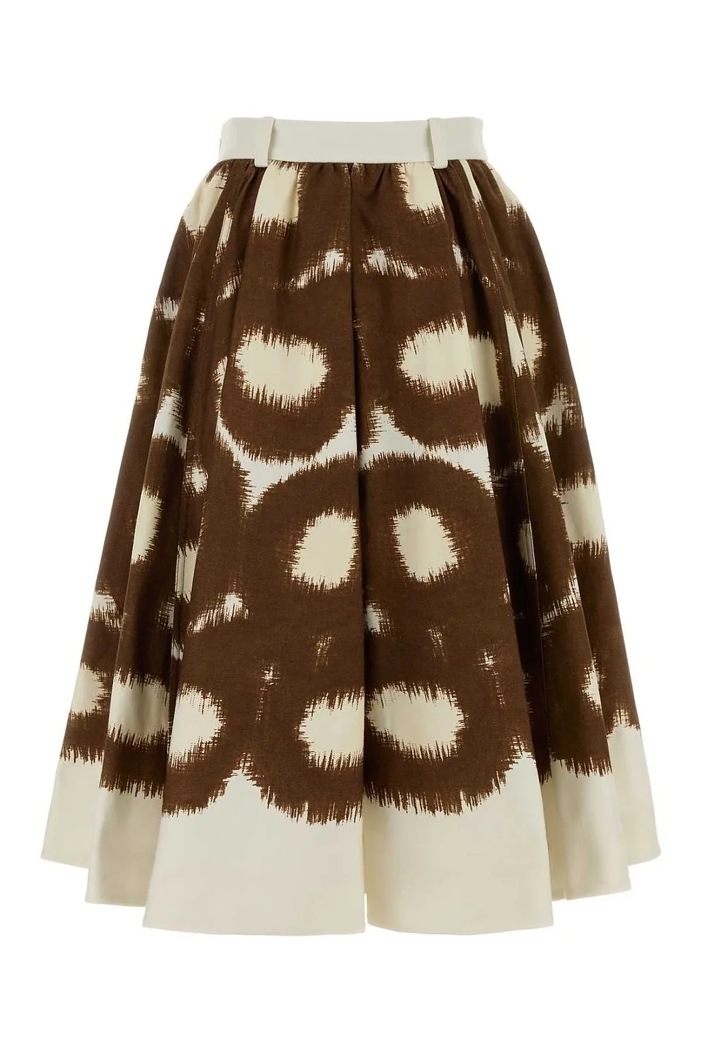 Prada Pattern-Printed Pleated Midi Skirt