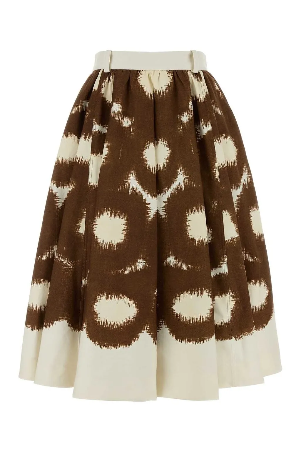 Prada Pattern-Printed Pleated Midi Skirt