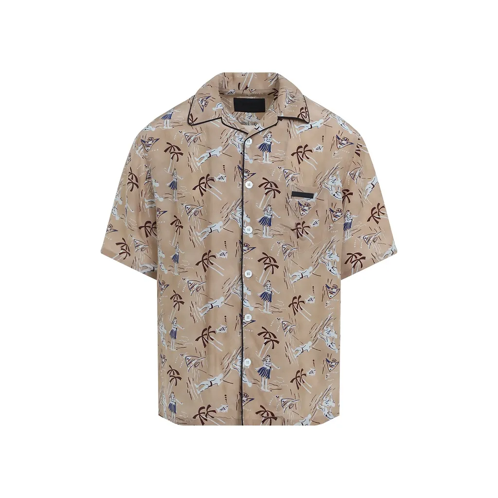 Prada Pattern-Printed Short-Sleeved Shirt