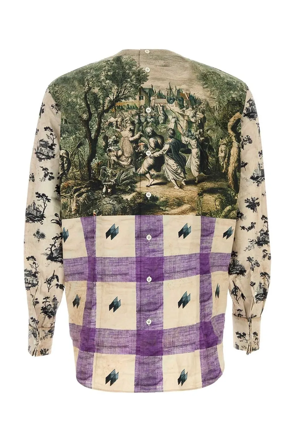 Prada Pattern-Printed Long-Sleeved Shirt
