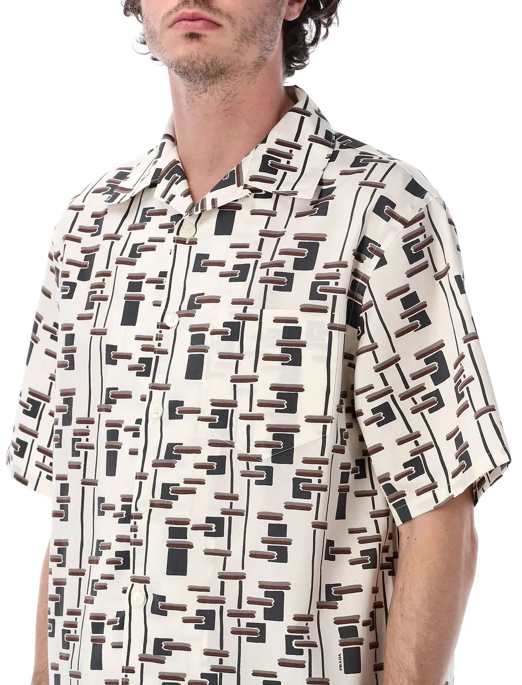 Prada Pattern-Printed Short-Sleeved Shirt