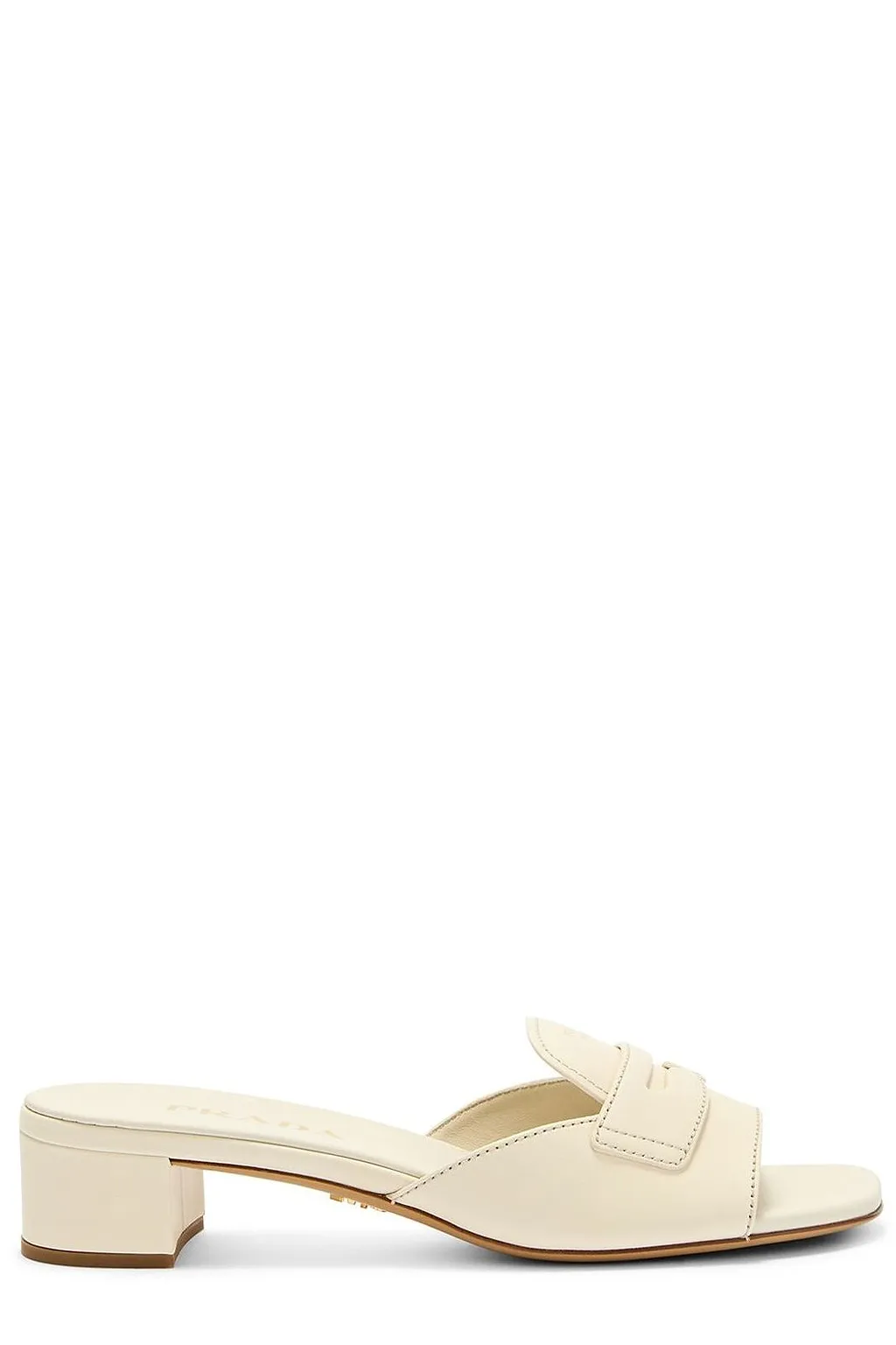 Prada Penny Strap Block Heel Mules