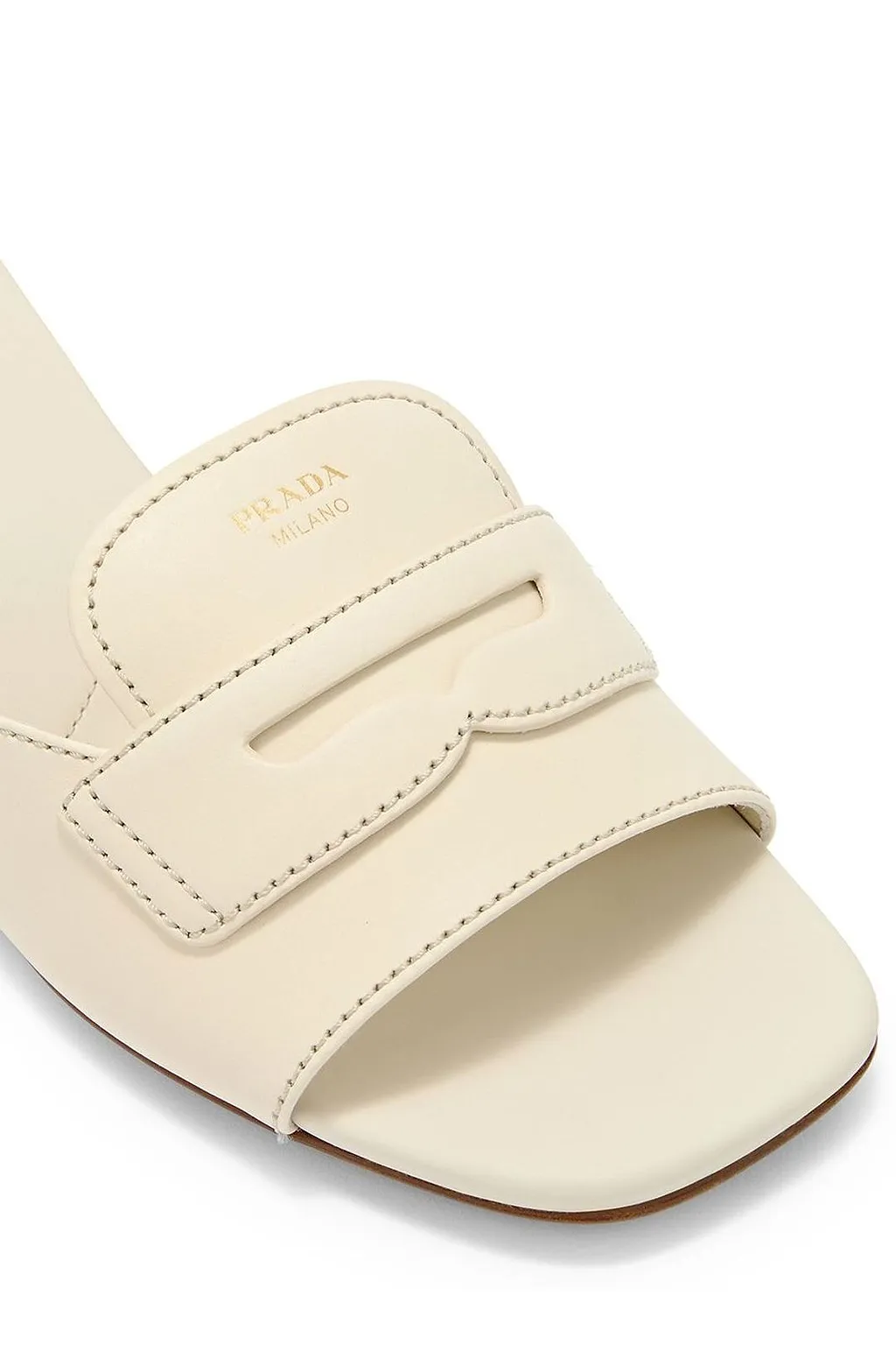 Prada Penny Strap Block Heel Mules