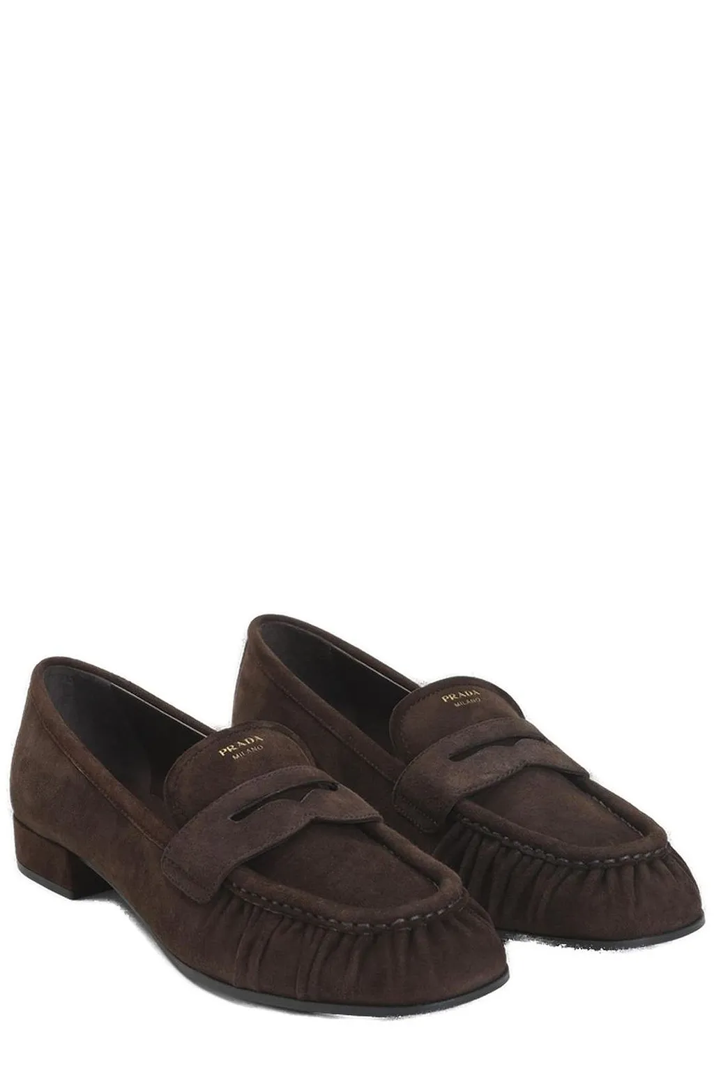 Prada Ruched Slip-On Loafers