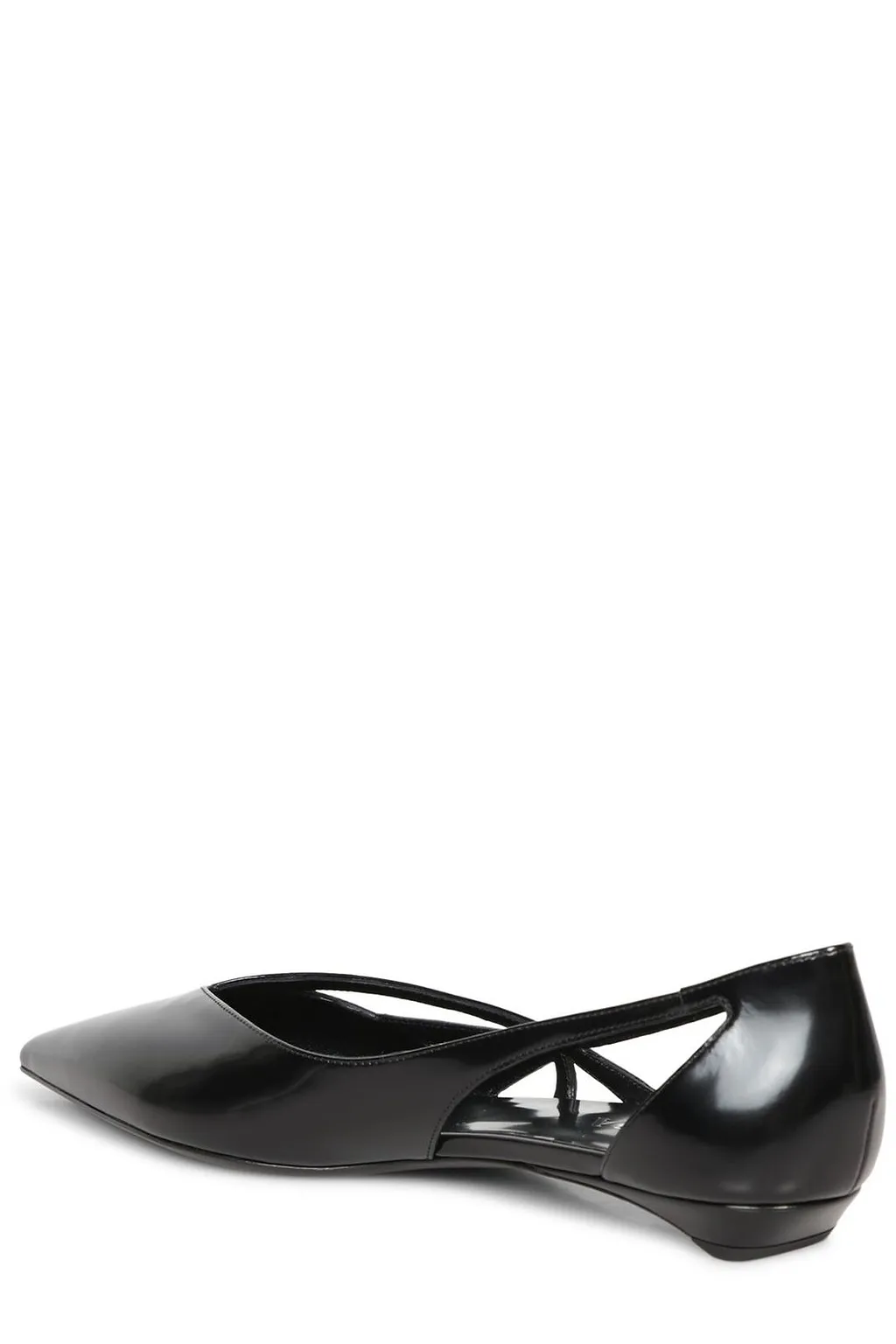 Prada Pointed-Toe Cut-Out Detailed Ballerinas