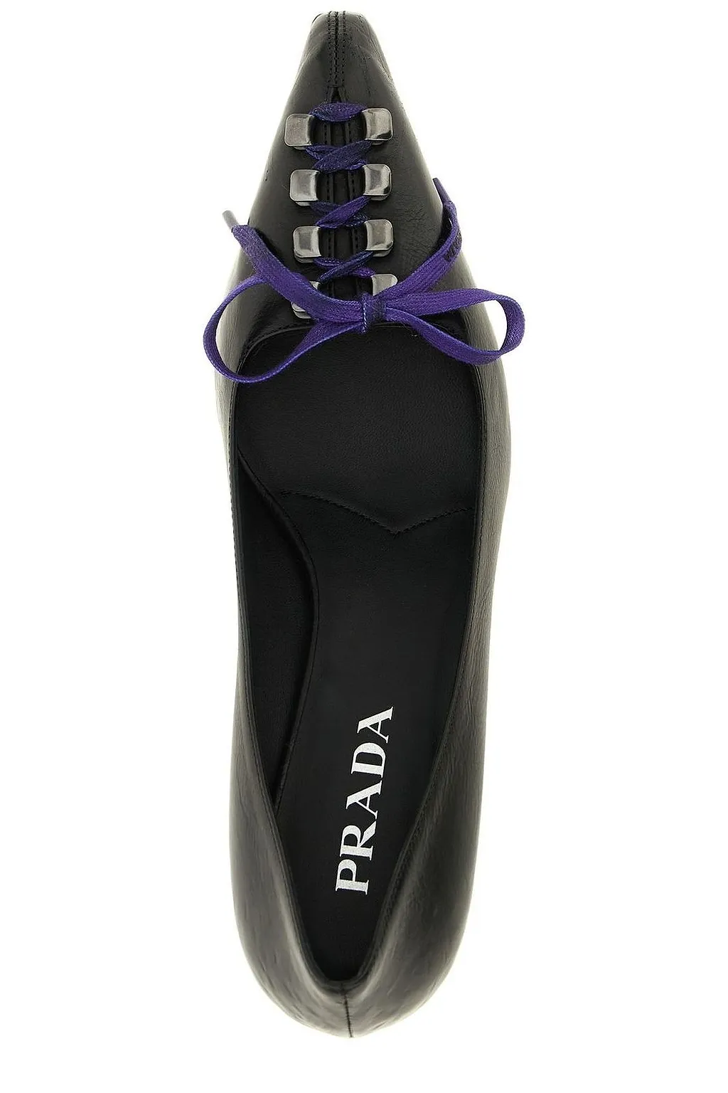Prada Pointed-Toe Lace-Up Pumps
