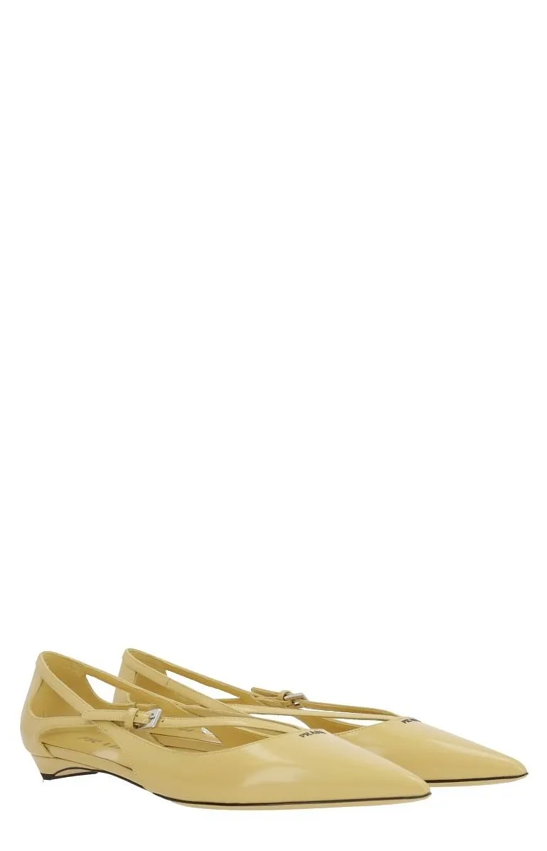 Prada Pointed-Toe Ballet Flats