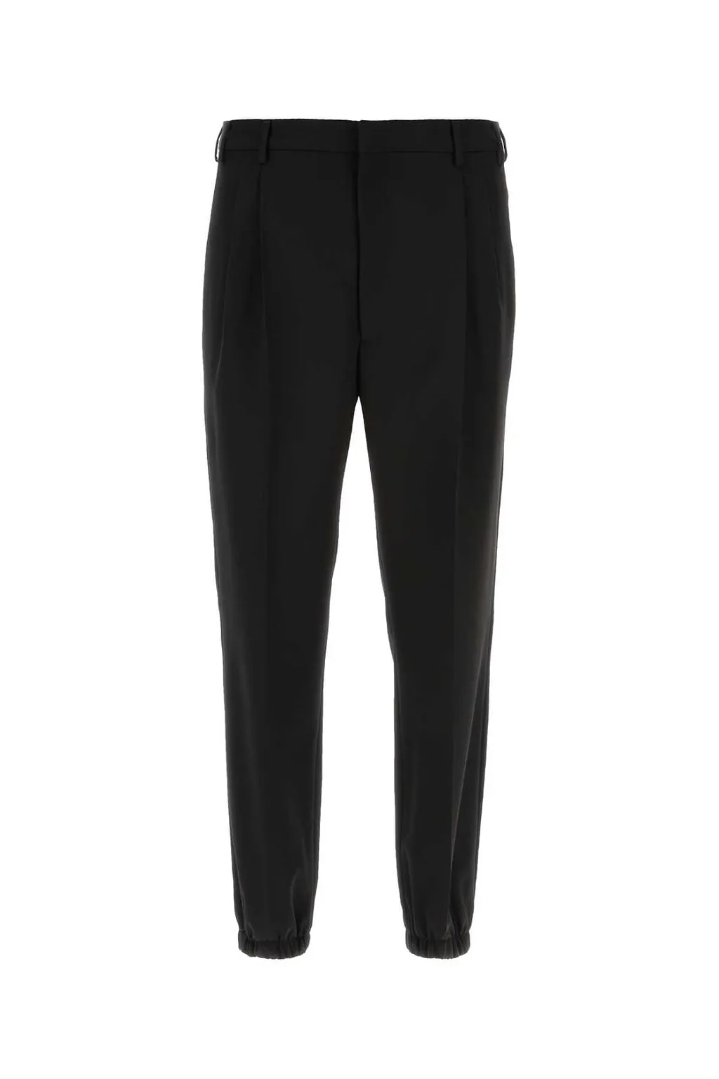 Prada Pressed-Crease Velvet Tailored Trousers