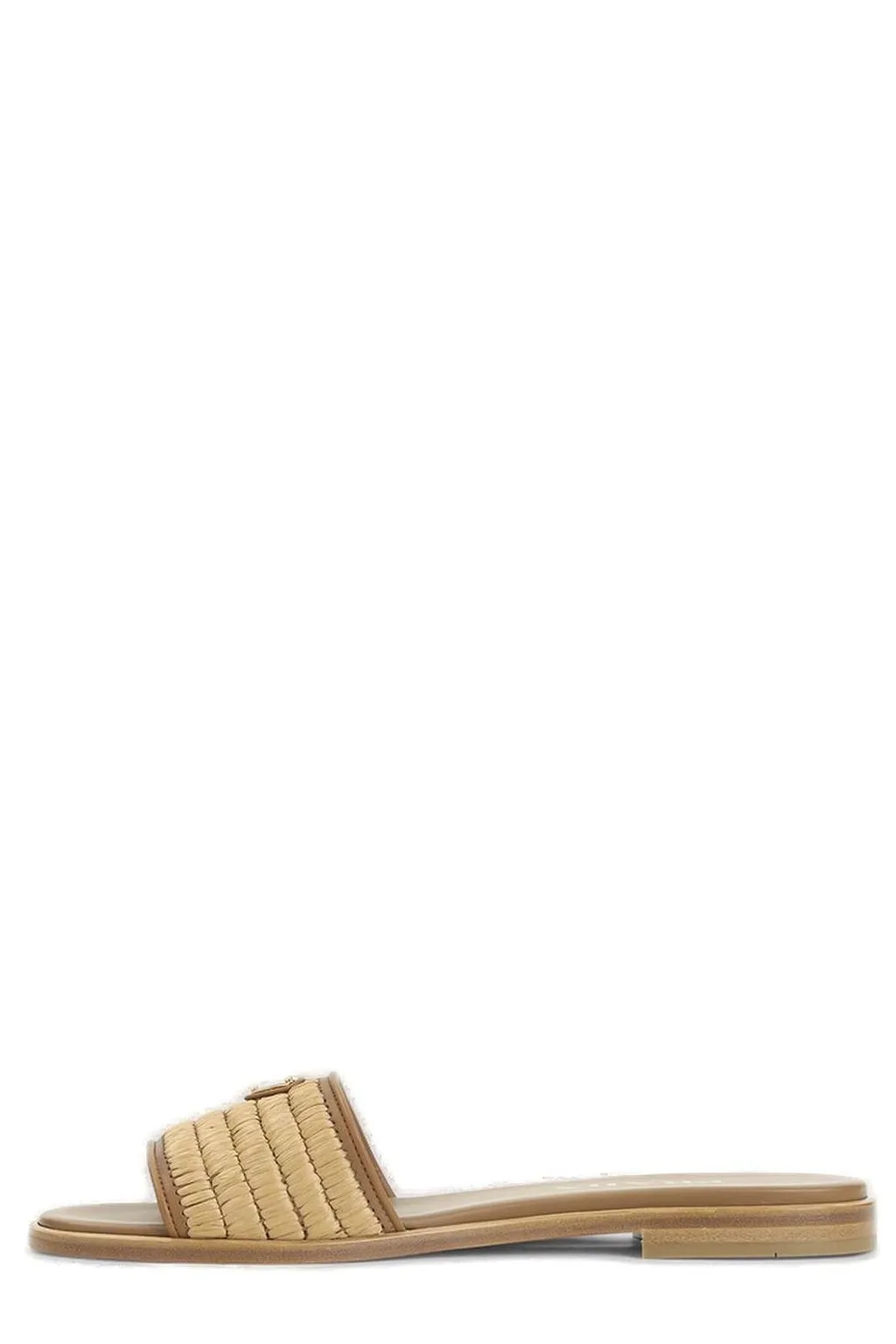 Prada Triangle-Logo Slip-On Sandals