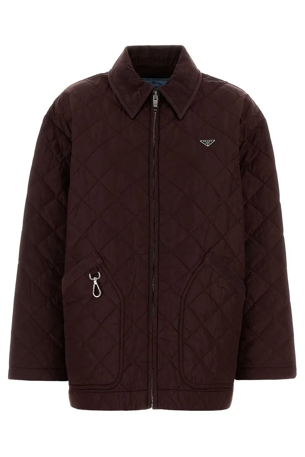 Prada Re-Nylon Triangle-Logo Quilted Jacket