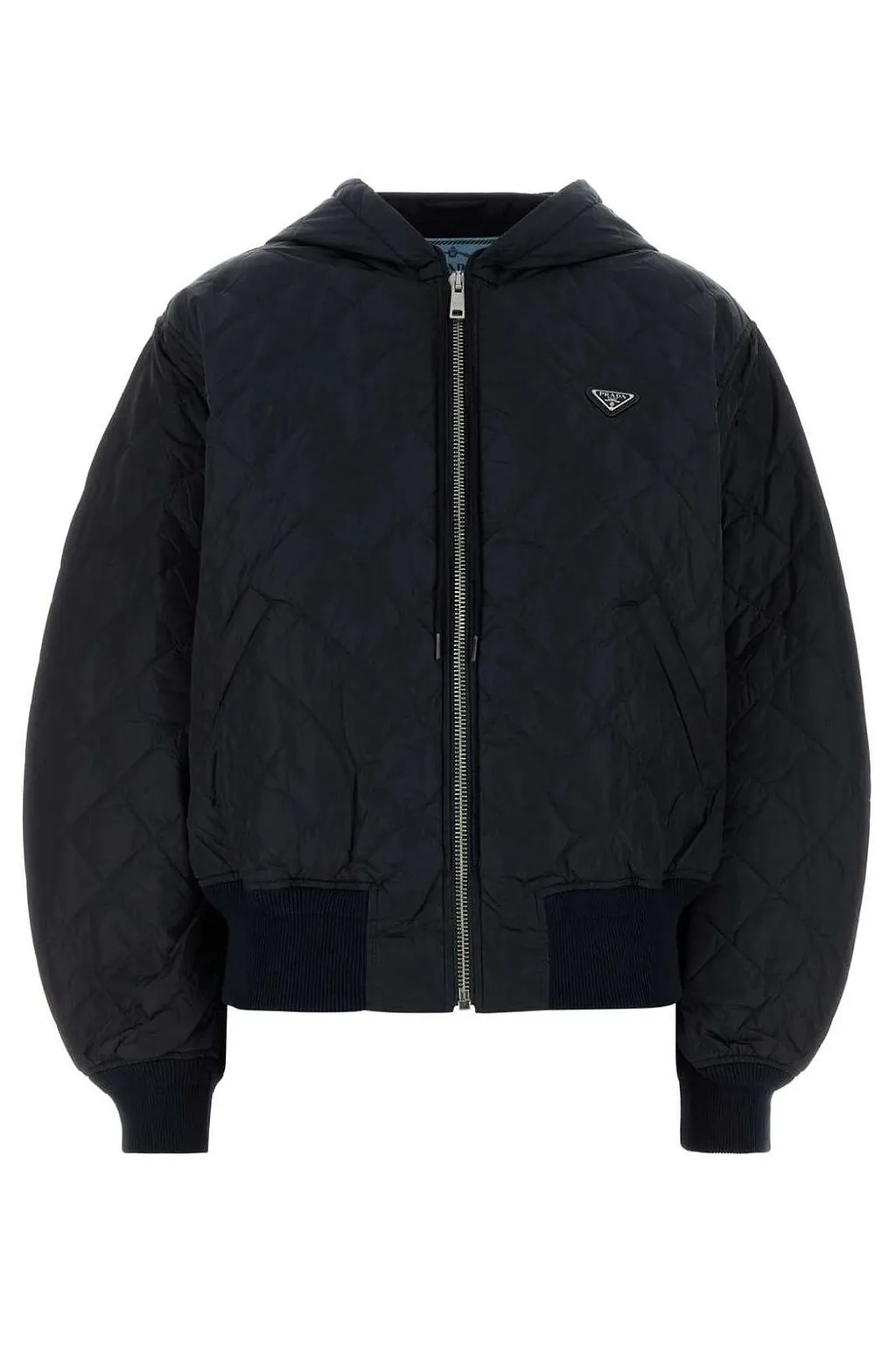 Prada Re-Nylon Zip-Up Hooded Jacket