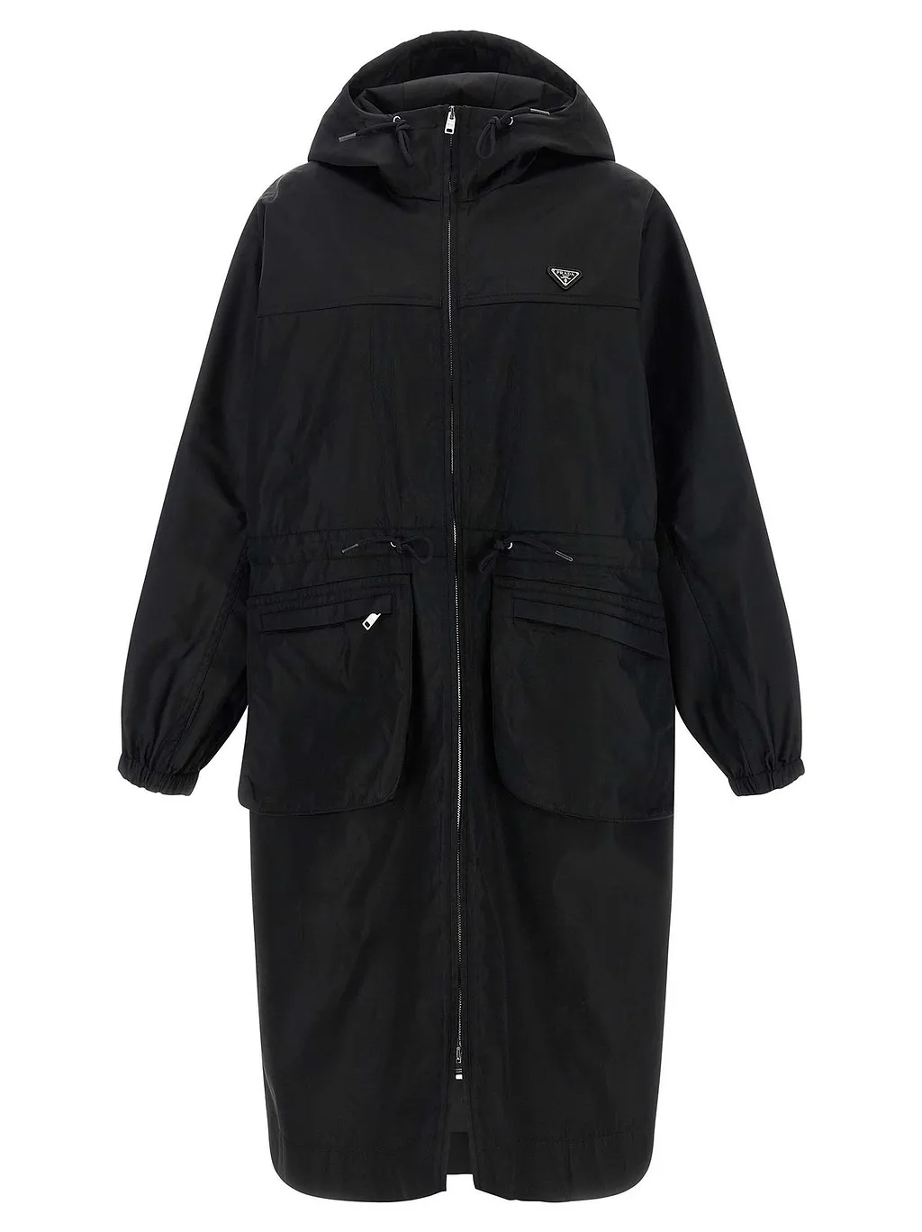 Prada Re-Nylon Zip-Up Hooded Raincoat