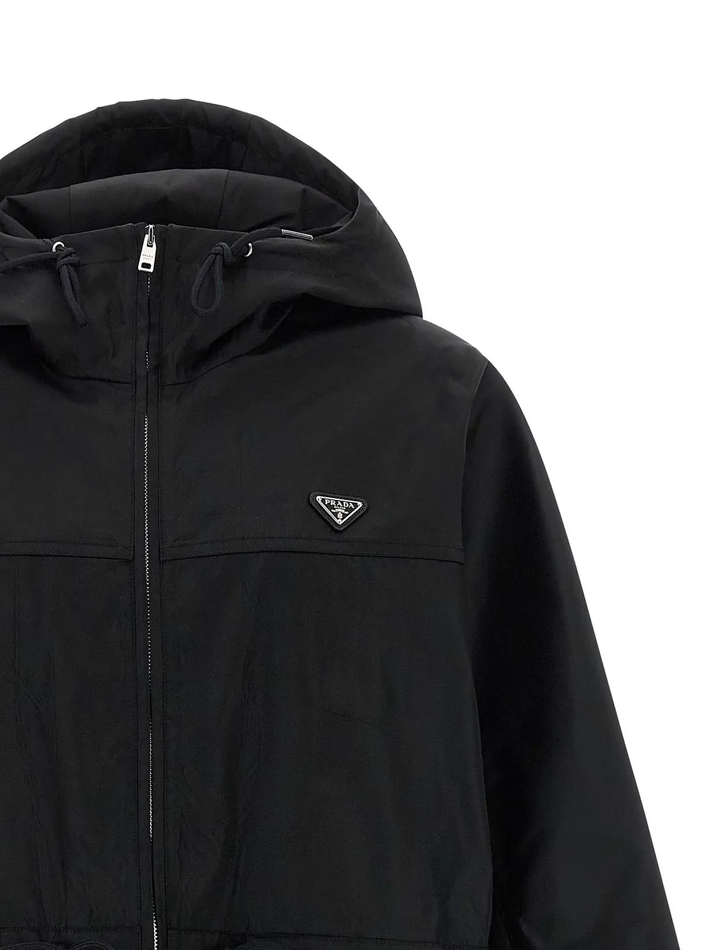 Prada Re-Nylon Zip-Up Hooded Raincoat