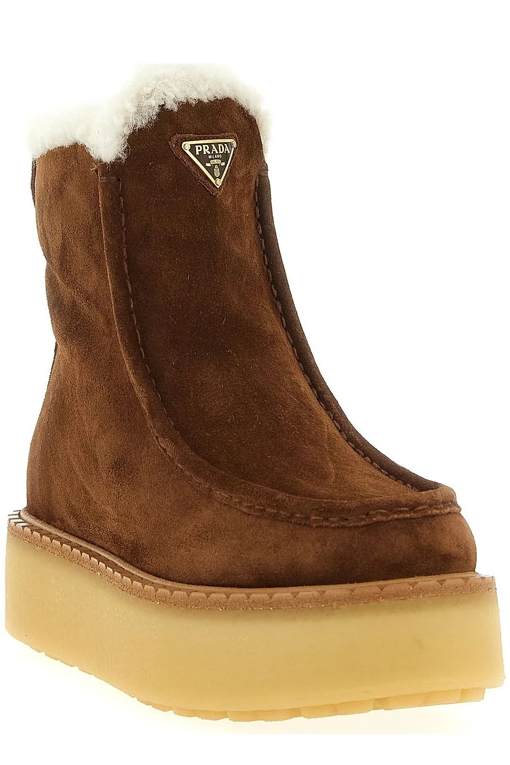 Prada Round-Toe Ankle Boots