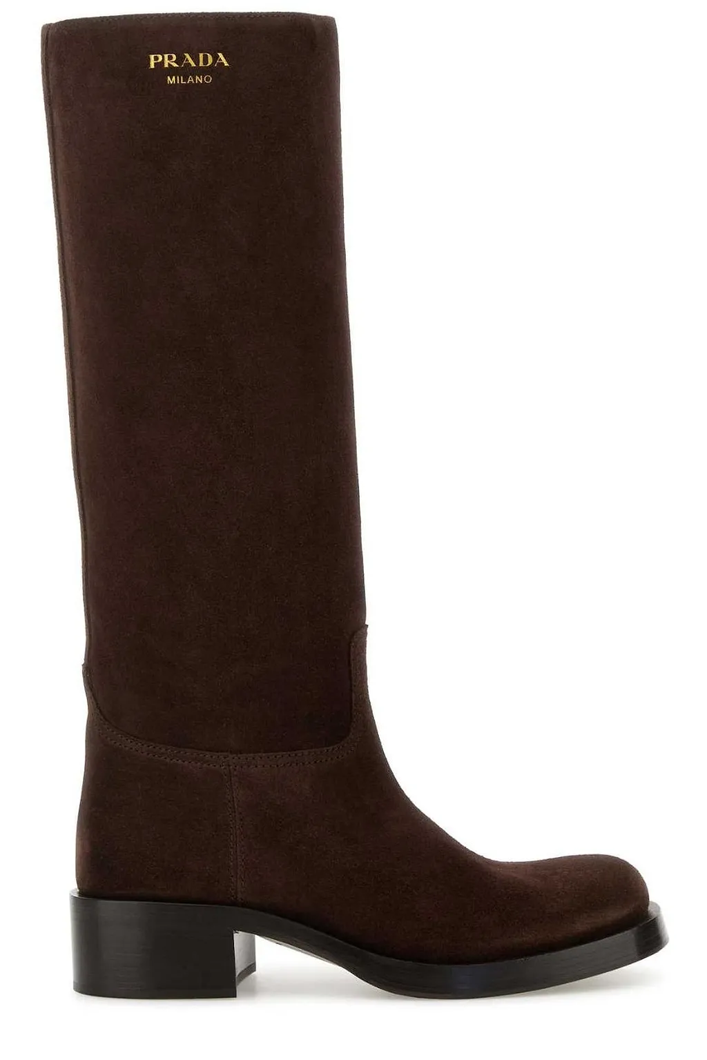 Prada Round-Toe Knee-High Boots