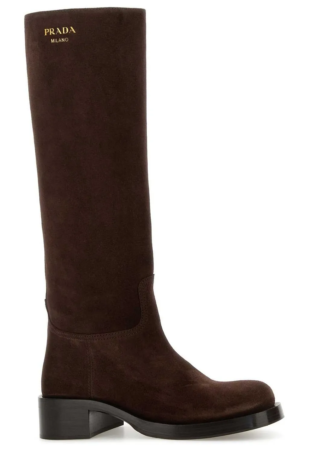 Prada Round-Toe Knee-High Boots
