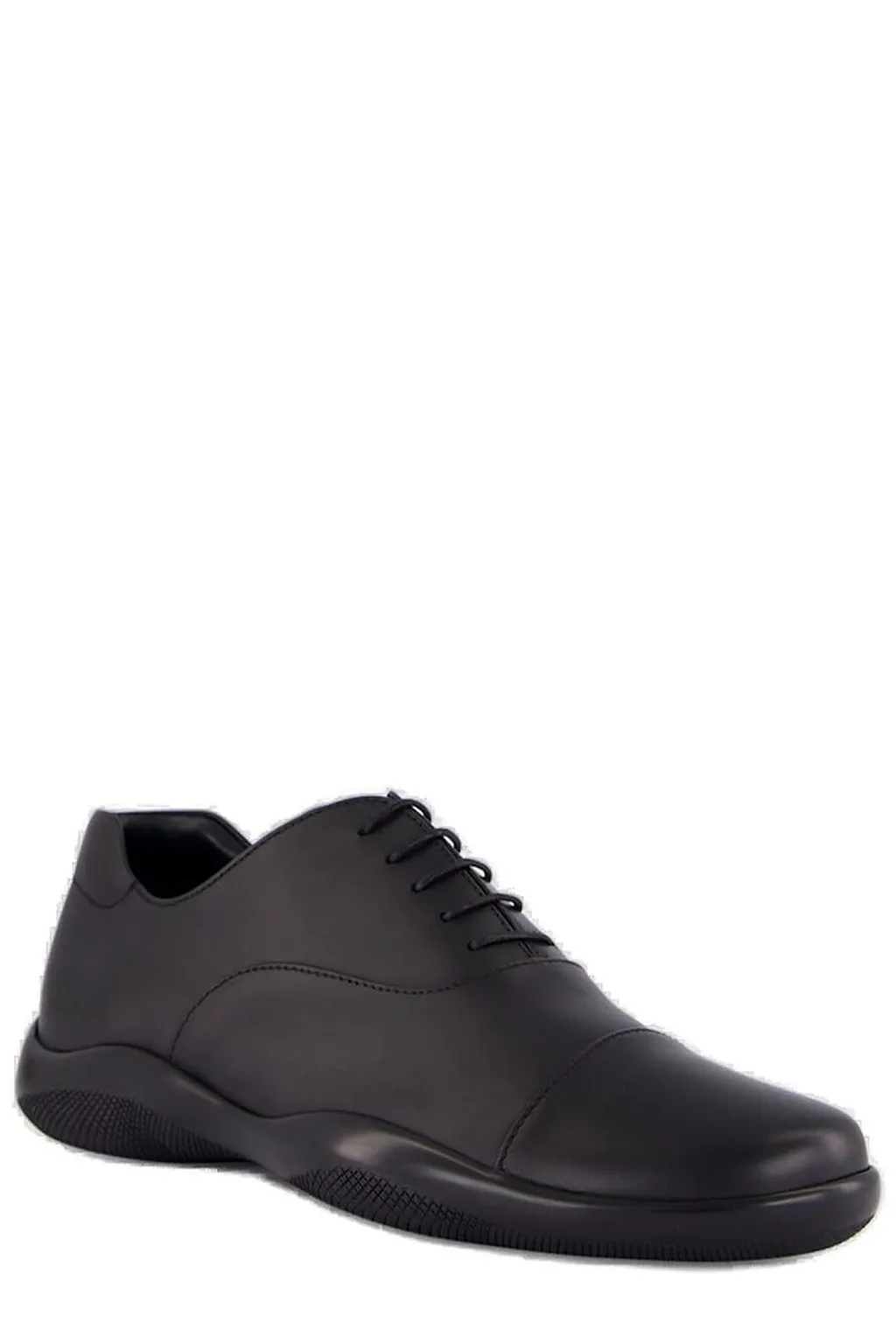 Prada Round-Toe Lace-Up Sneakers