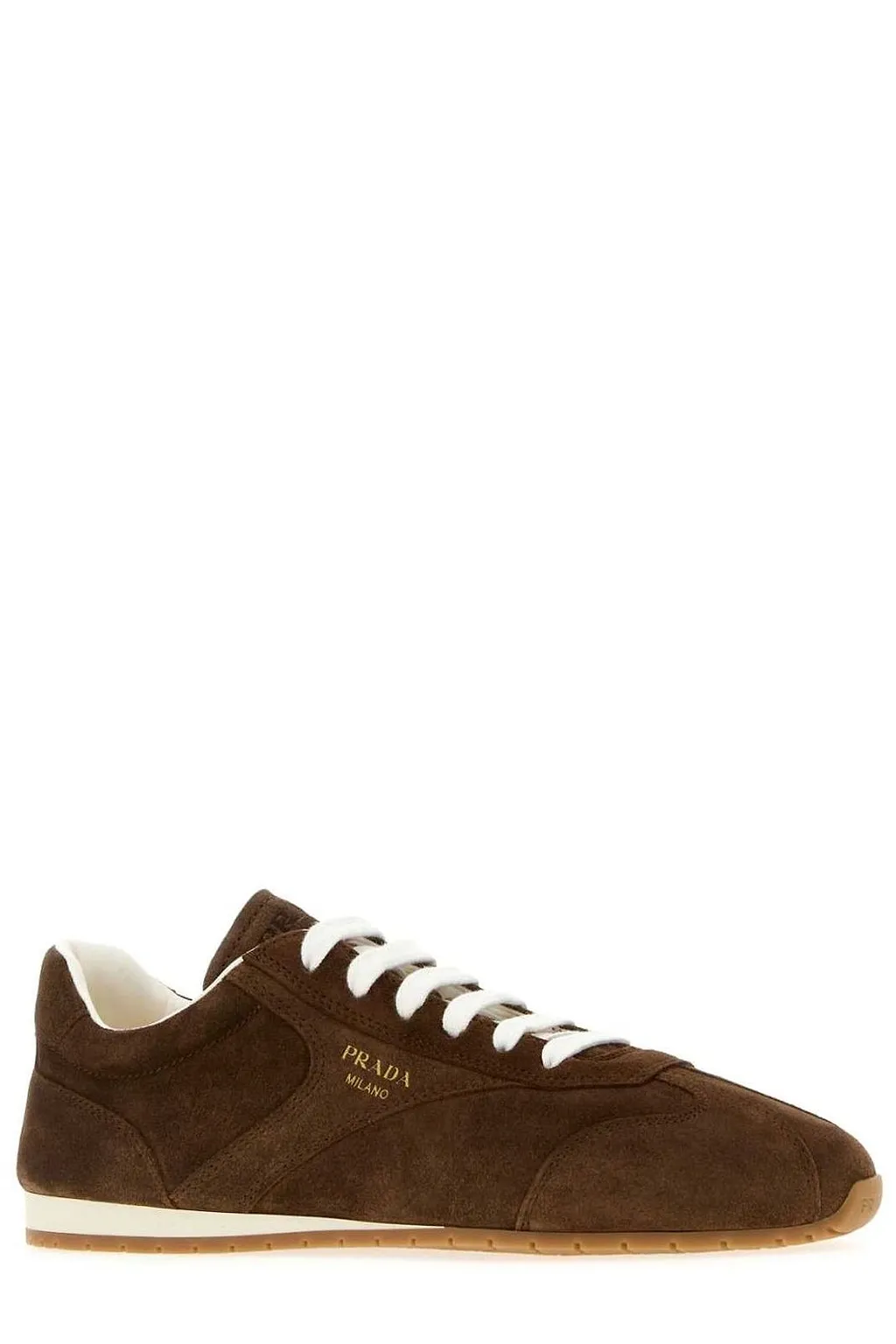 Prada Round-Toe Lace-Up Sneakers