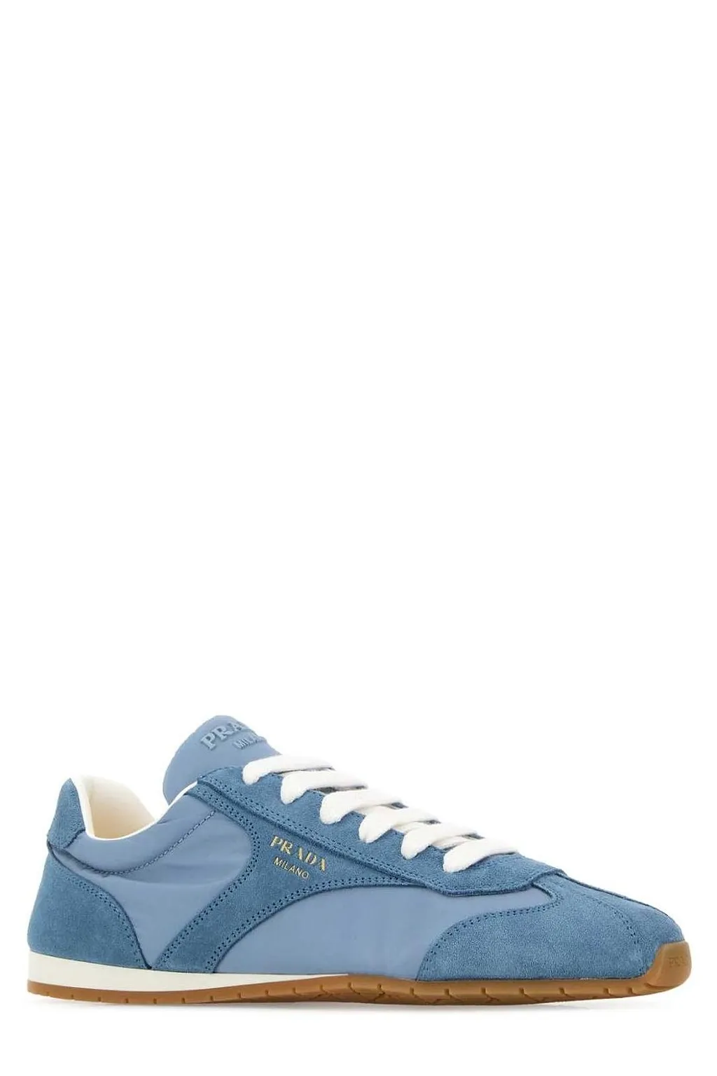 Prada Round-Toe Lace-Up Sneakers