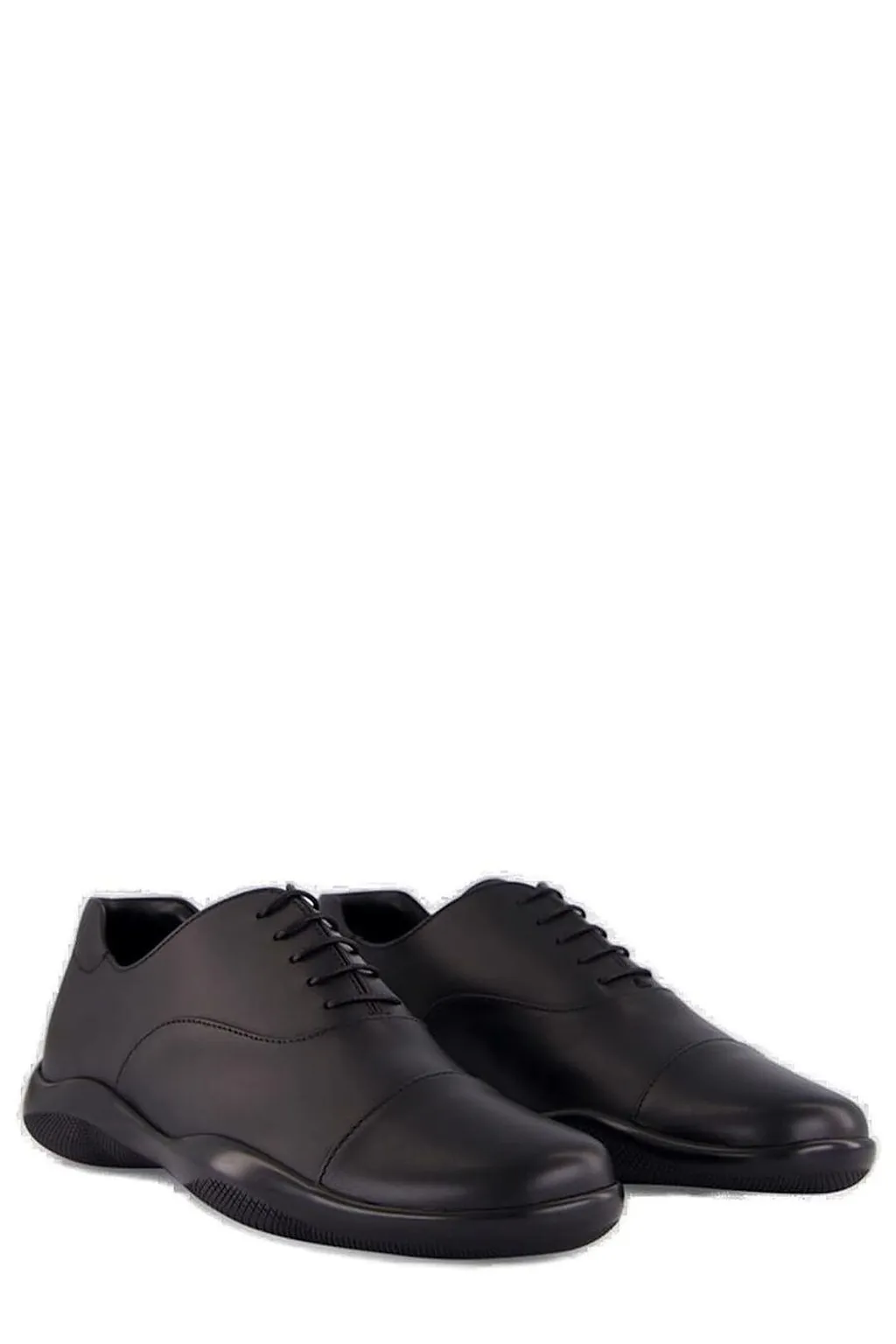 Prada Round-Toe Lace-Up Sneakers