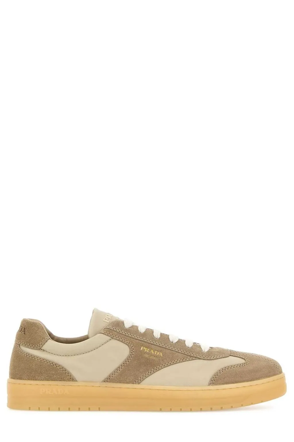 Prada Round-Toe Lace-Up Sneakers