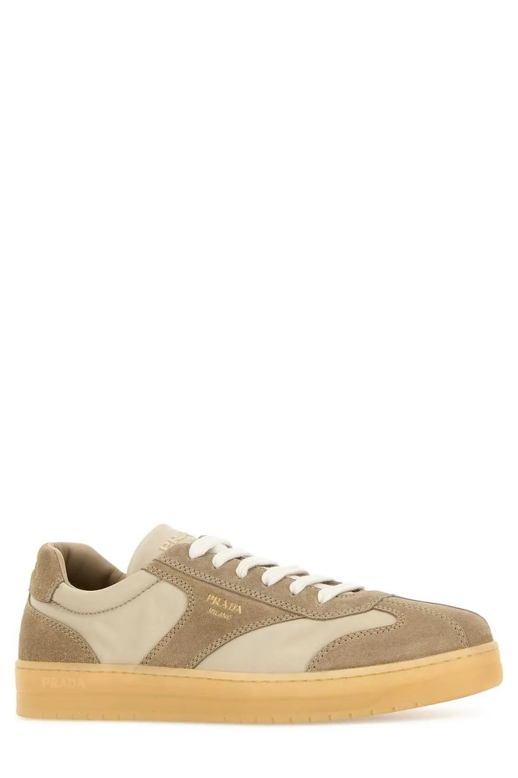 Prada Round-Toe Lace-Up Sneakers