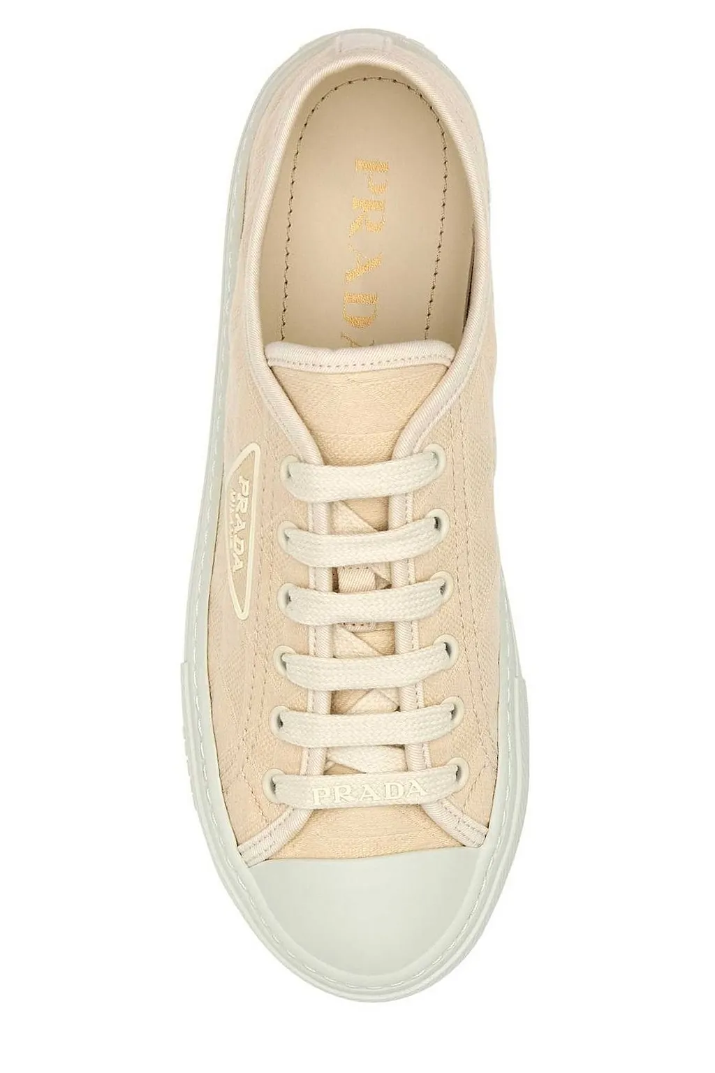 Prada Round Toe Low-Top Sneakers