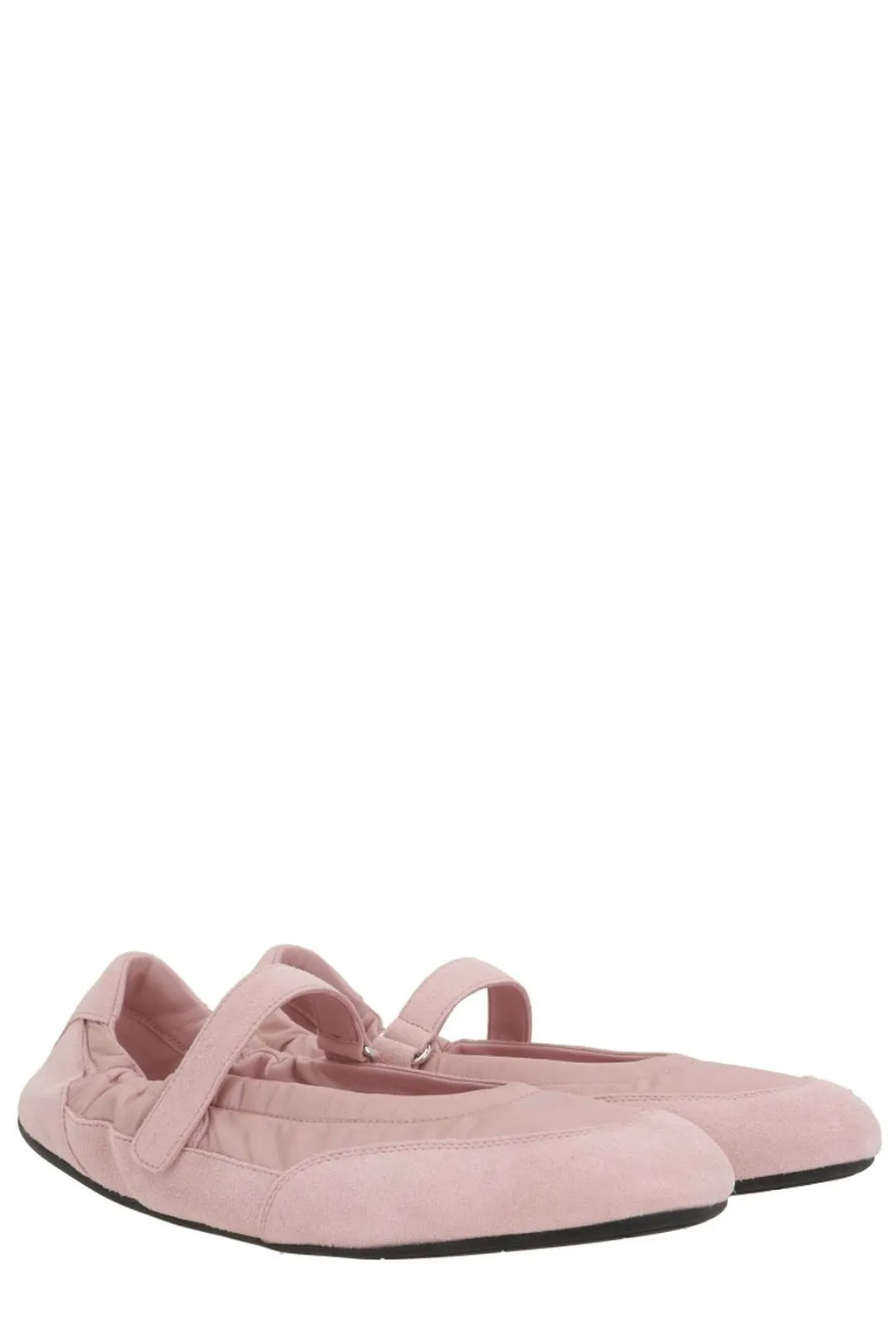 Prada Round-Toe Mary Jane Ballerinas