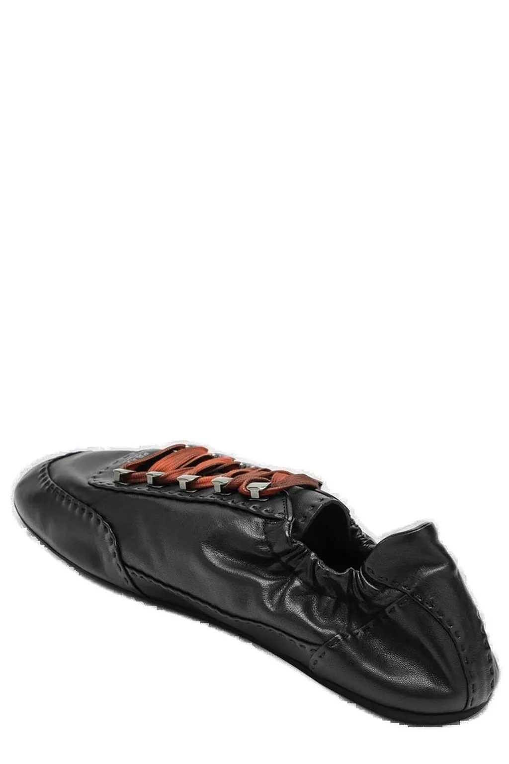 Prada Ruched Low-Top Sneakers