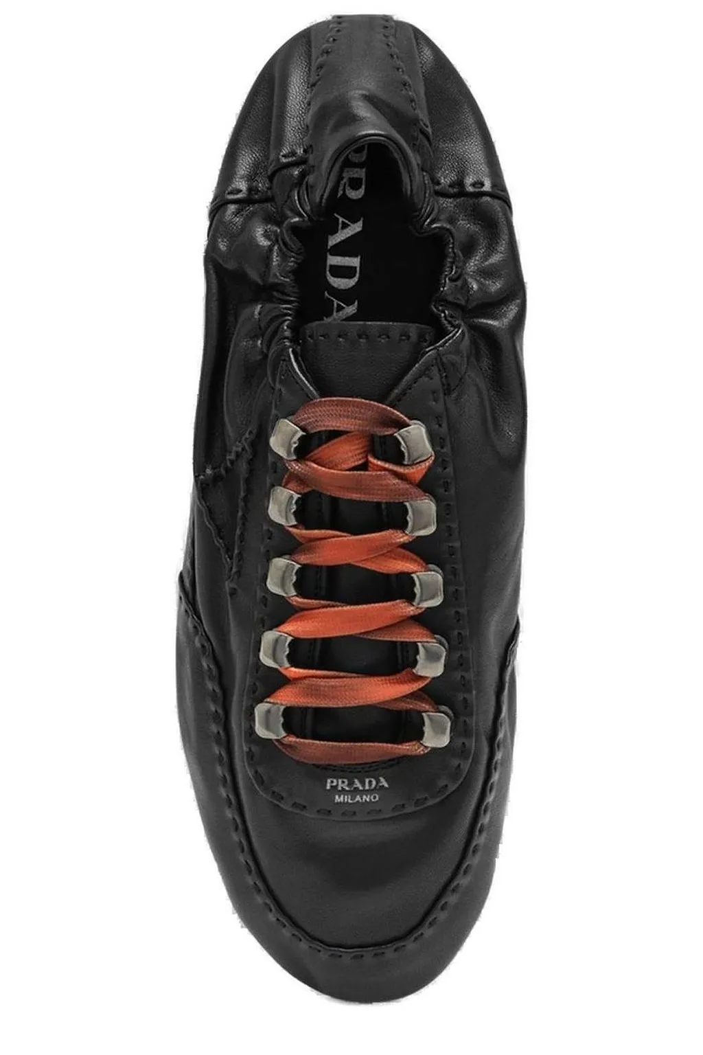 Prada Ruched Low-Top Sneakers