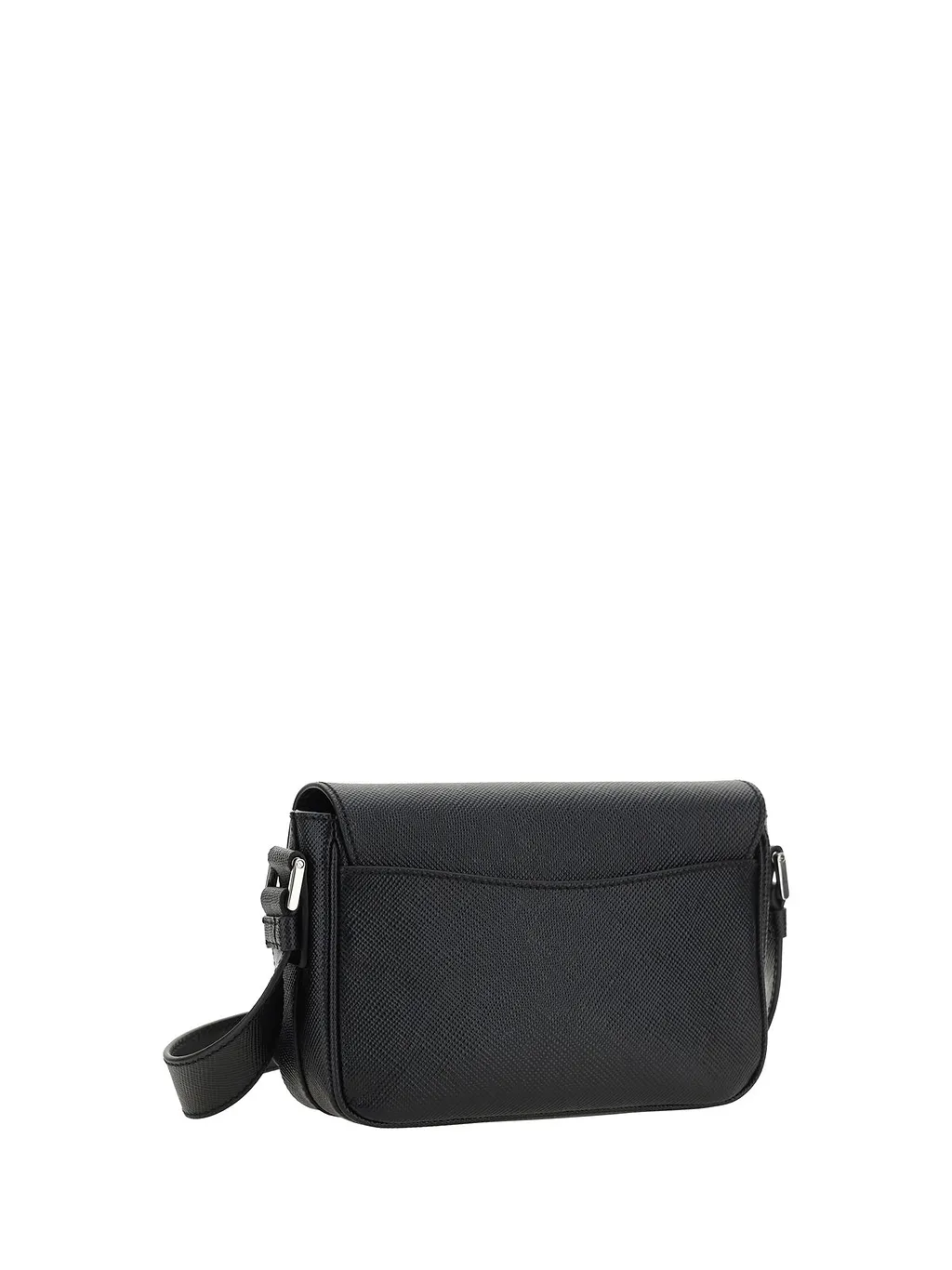 Prada Saffiano Triangle Logo Foldover Top Shoulder Bag