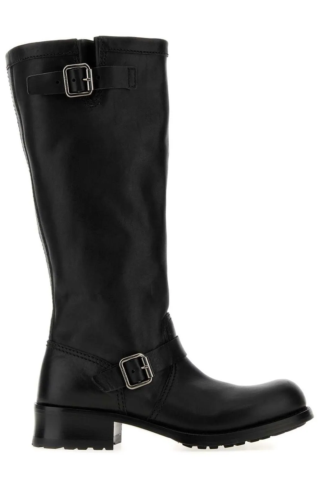 Prada Shard Buckled Riding Boots