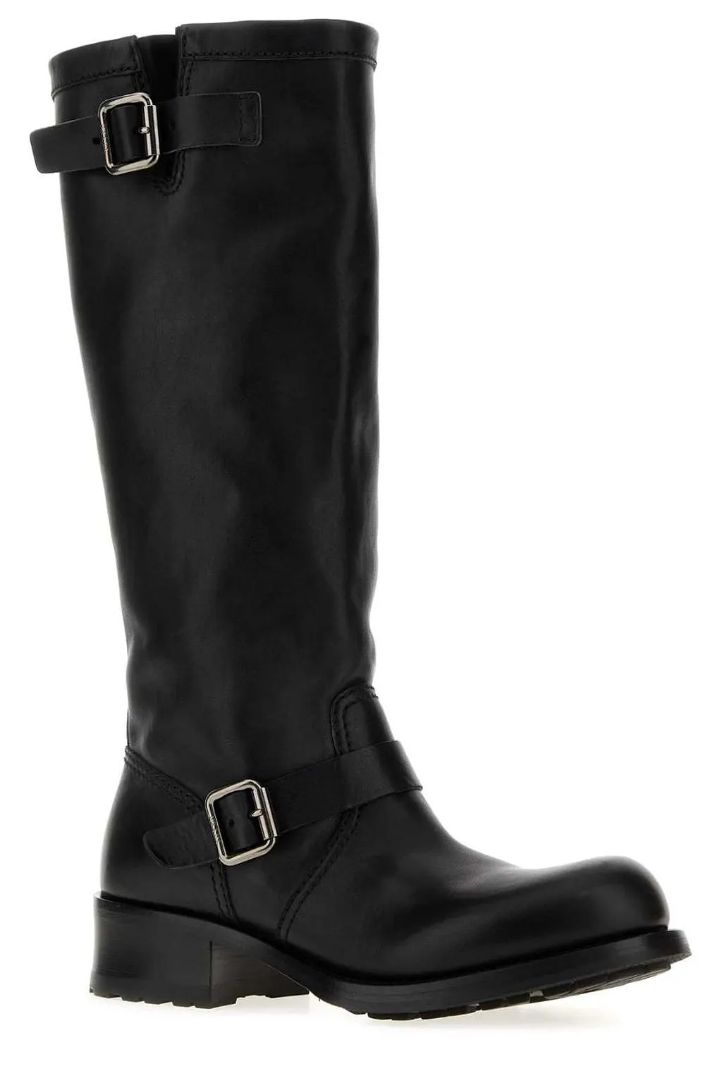 Prada Shard Buckled Riding Boots