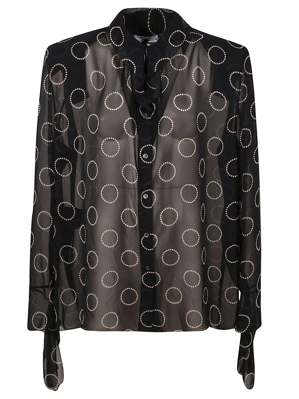 Prada Sheer Circle-Print Shirt