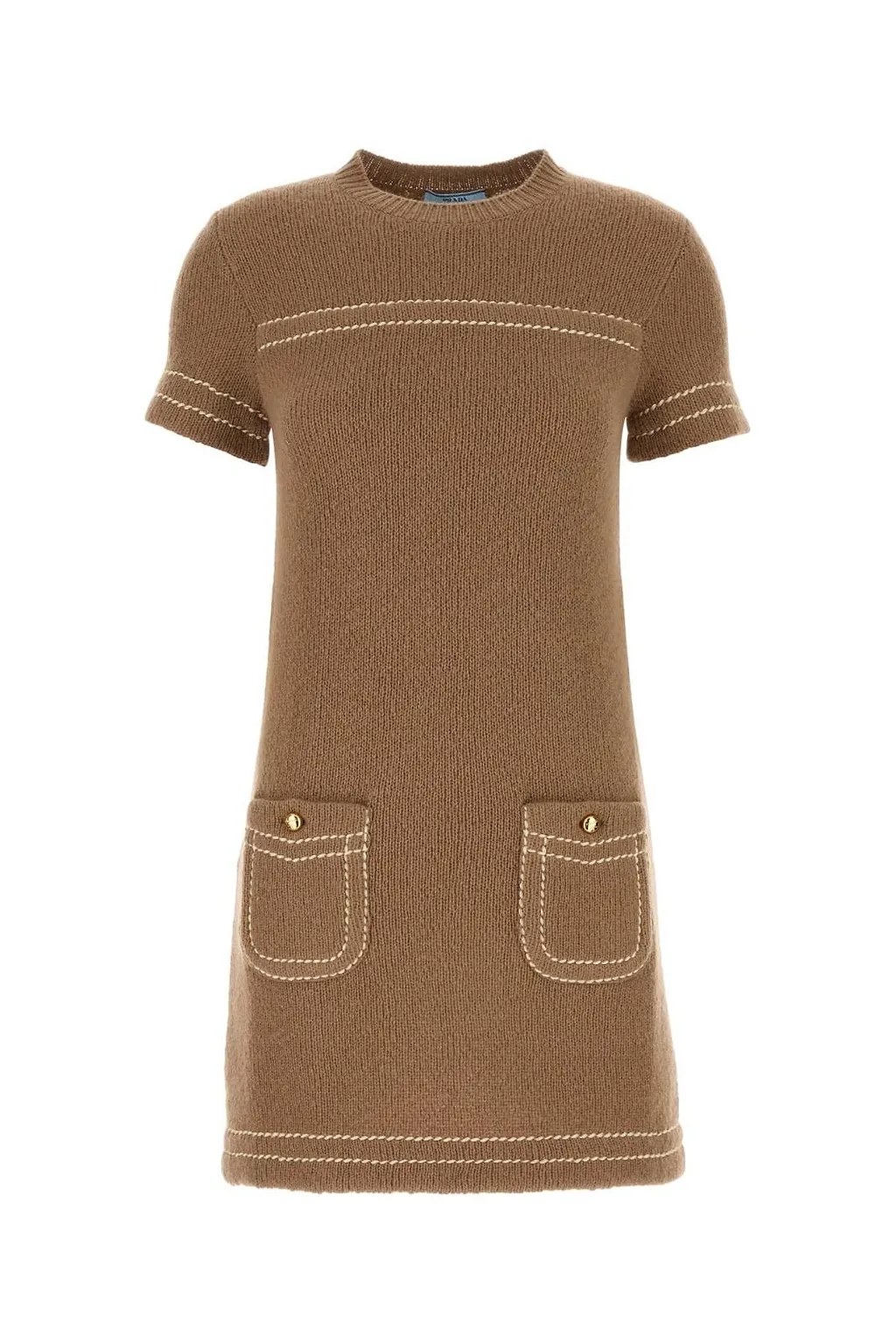 Prada Short Sleeved Crewneck Mini Dress